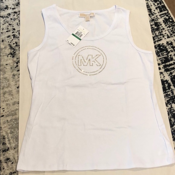 MICHAEL Michael Kors White Sleeveless Top w/Studs - Picture 3 of 3